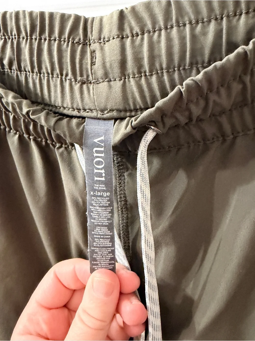 Vuori Olive Green Performance Joggers with Drawstring - Picture 5 of 7